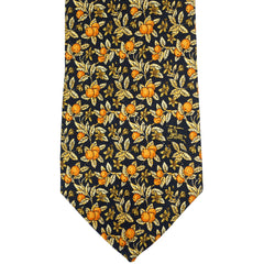 Vintage Burberrys Silk Tie Orange Fruit Pattern Necktie - Poppy's Vintage Clothing
