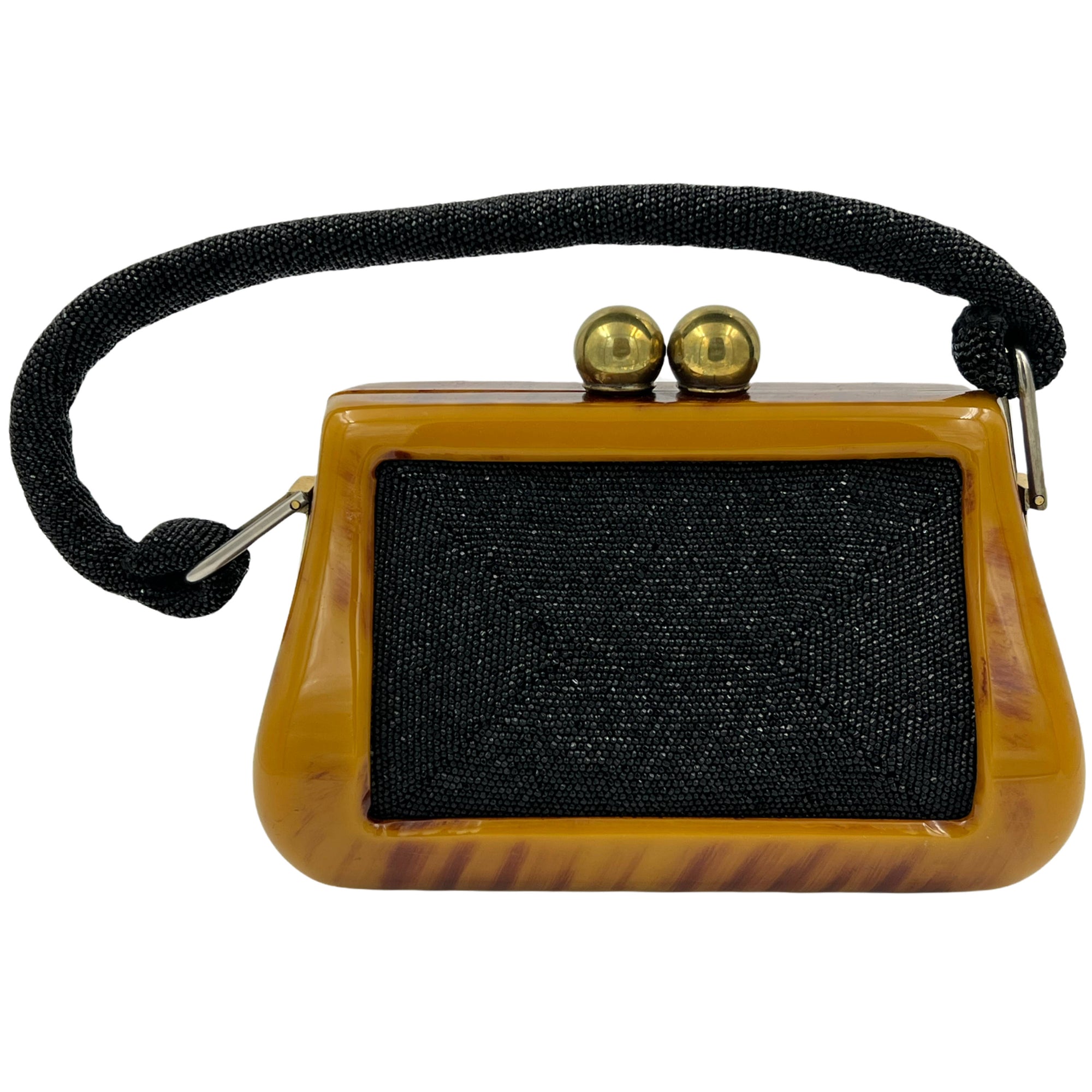 Vintage 1940s 50s Bakelite Handbag Beaded Purse by Fre-Mor