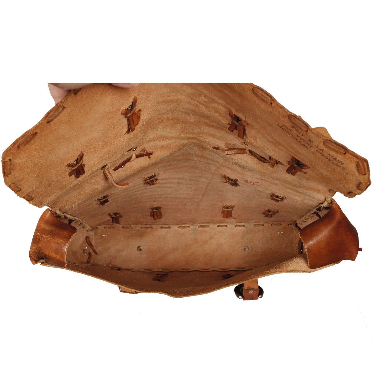 Vintage CBC Leather Briefcase Artisan Handmade 70s Satchel Handbag Attache Case - Poppy's Vintage Clothing