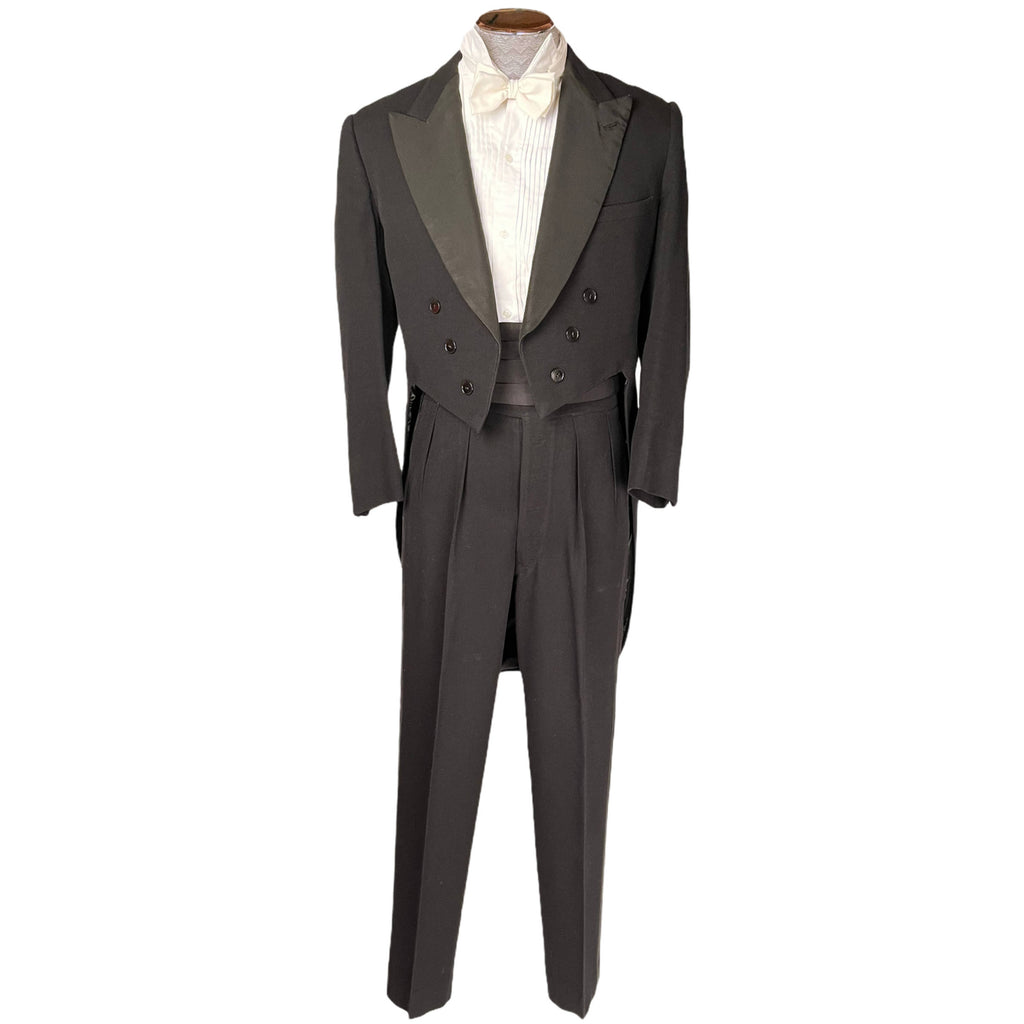 Vintage 50s English Tailcoat Suit Tuxedo Tails w Pants Sz M