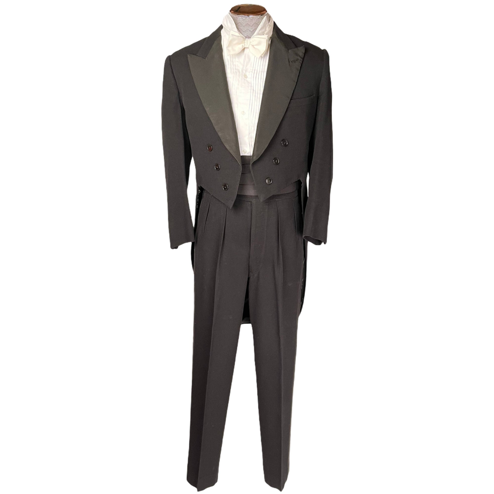 Vintage 50s English Tailcoat Suit Tuxedo Tails w Pants Sz M