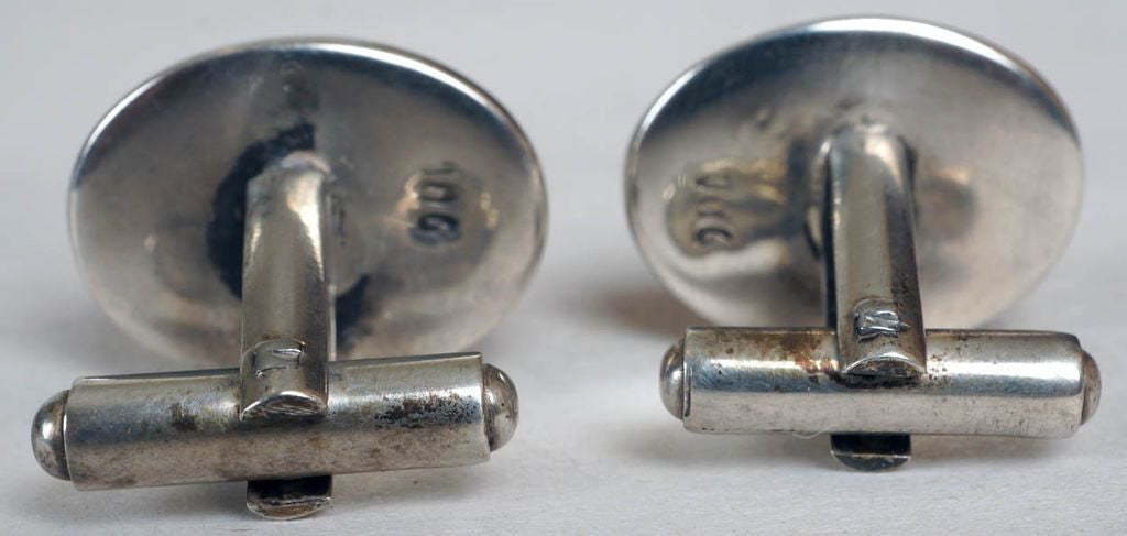 Vintage Silver Cufflinks - Centurion Carved Cameos - Poppy's Vintage Clothing