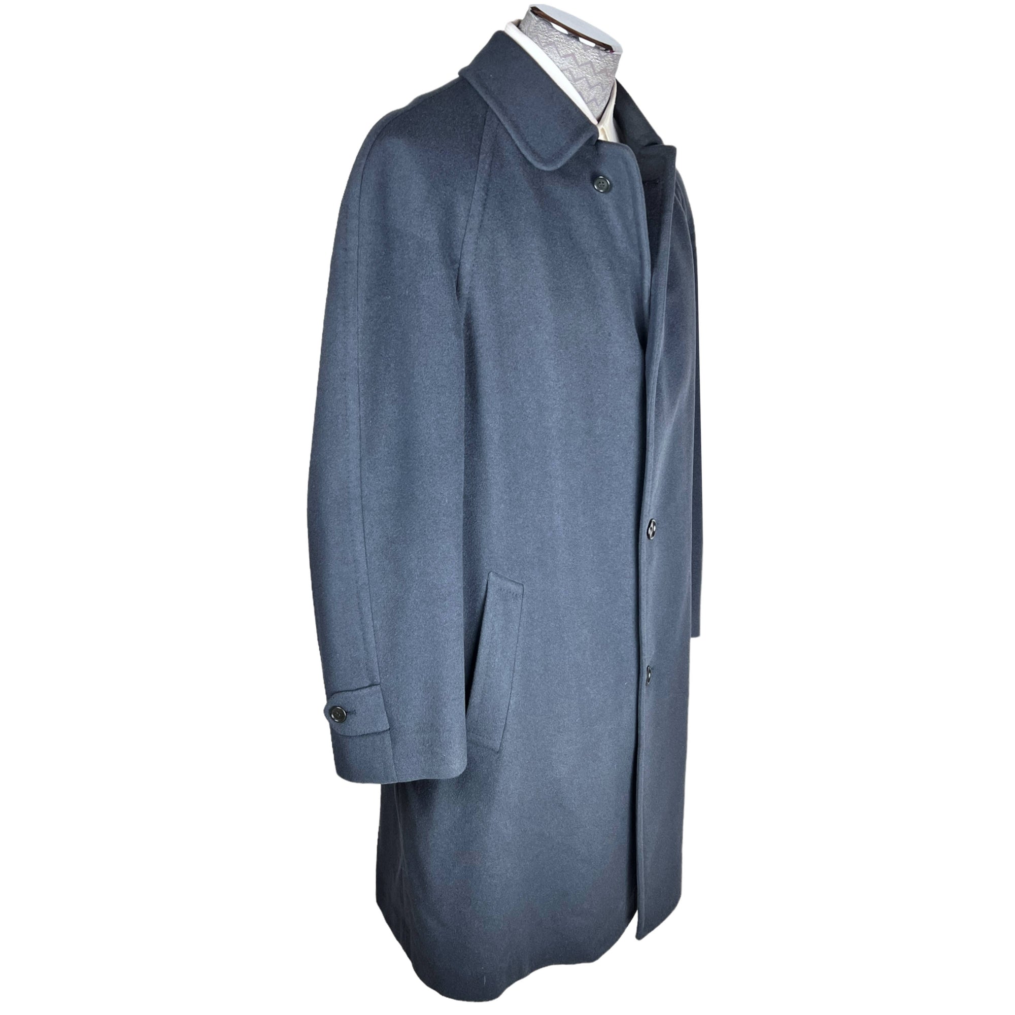Canali Loro Piana 100% Cashmere Overcoat Blue Coat Sz 50 L