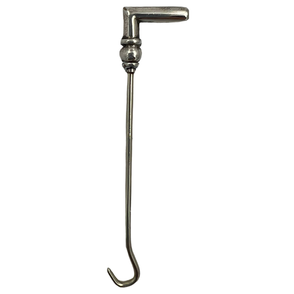 Antique Glove Button Hook Riding Crop Cane Unmarked Silver