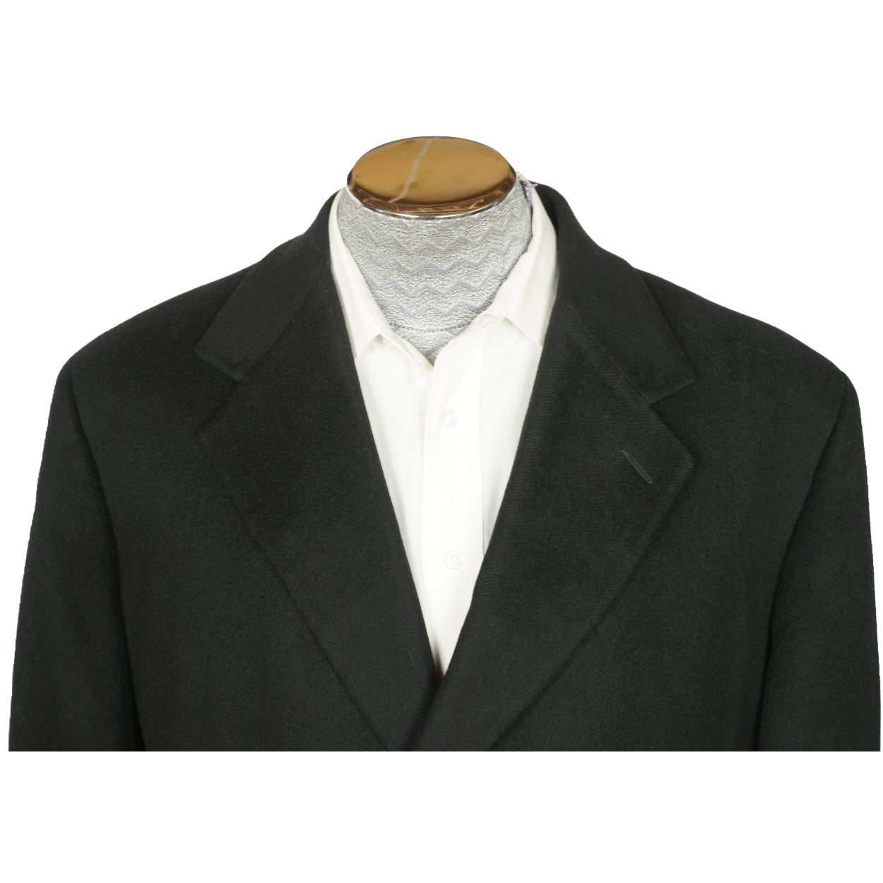 Vintage Mens Topcoat Overcoat 100% Pure Italian Cashmere Black Coat Size 44R - Poppy's Vintage Clothing
