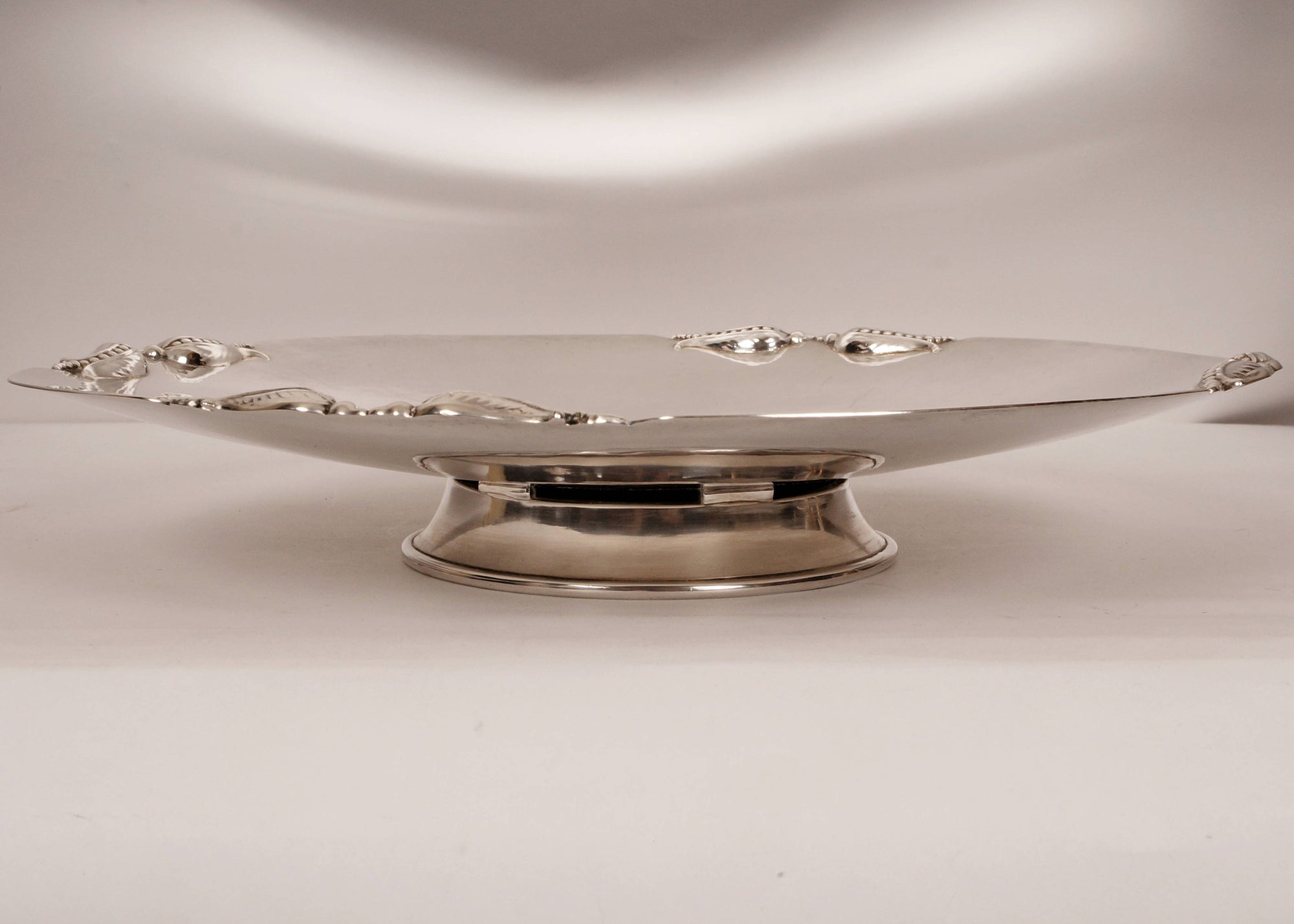 CARL POUL PETERSEN Canadian Sterling Silver Footed Cake Salver SERVING TRAY 12 Inch 750 grams - Poppy's Vintage Clothing