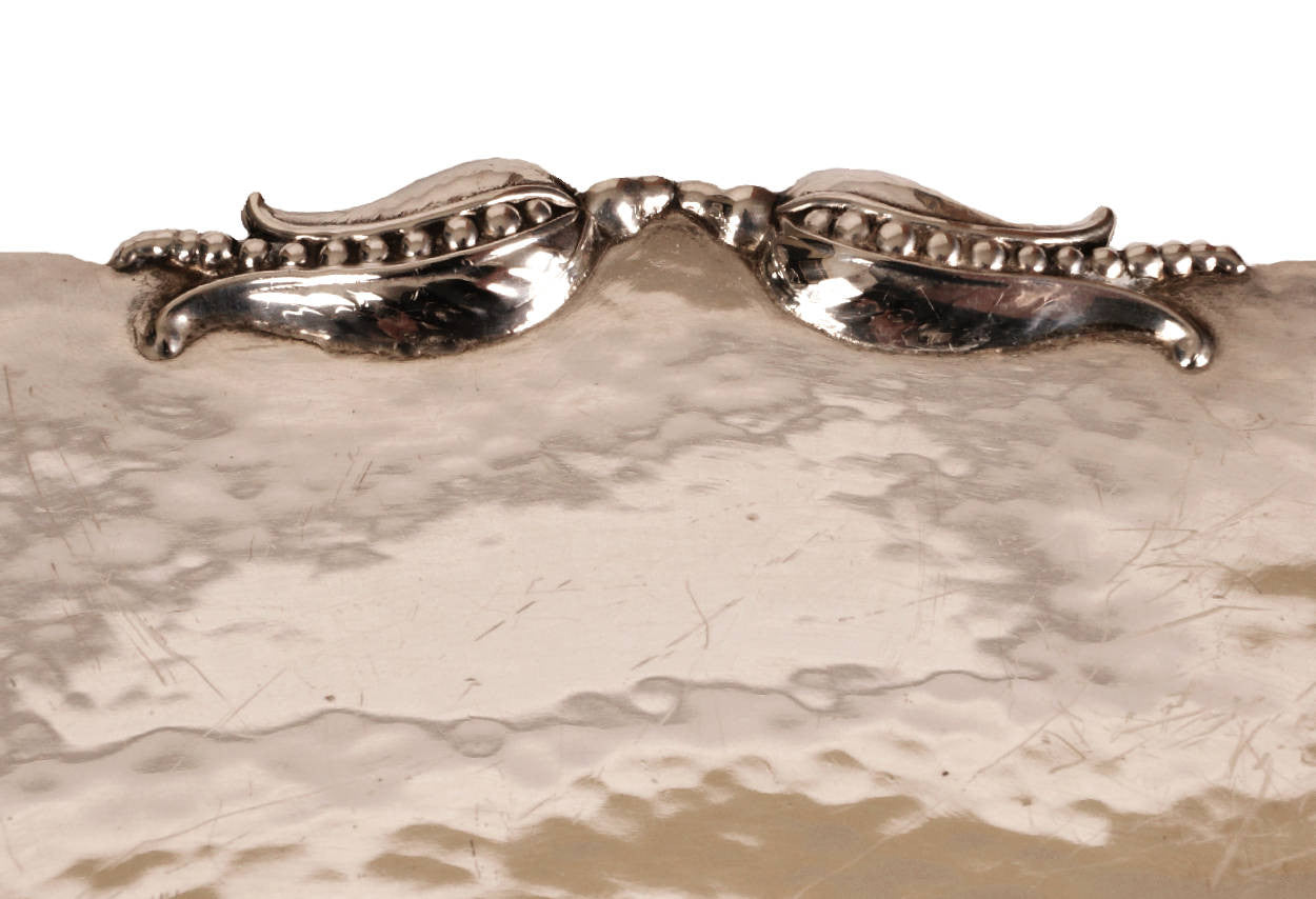 CARL POUL PETERSEN Canadian Sterling Silver Footed Cake Salver SERVING TRAY 12 Inch 750 grams - Poppy's Vintage Clothing