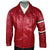 Vintage 1960s Carlton University Jacket Red Leather Sz M