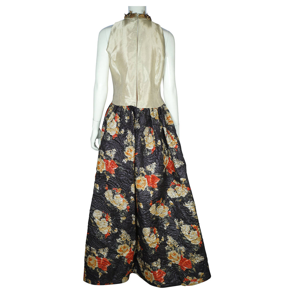 Vintage Carnival of Venice Ball Gown Dress with Hooded Coat Exceptional Fabric M - Poppy's Vintage Clothing