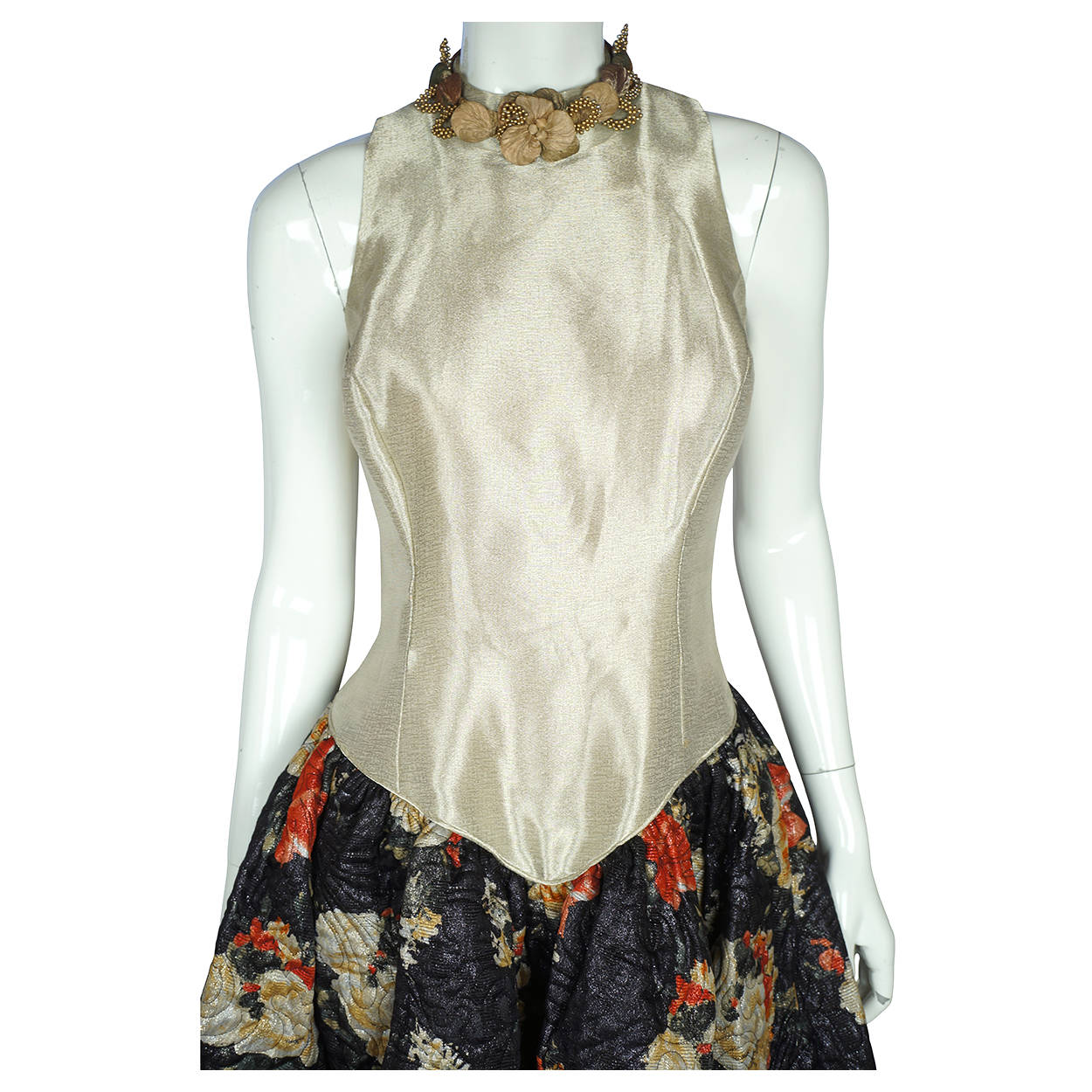 Vintage Carnival of Venice Ball Gown Dress with Hooded Coat Exceptional Fabric M - Poppy's Vintage Clothing