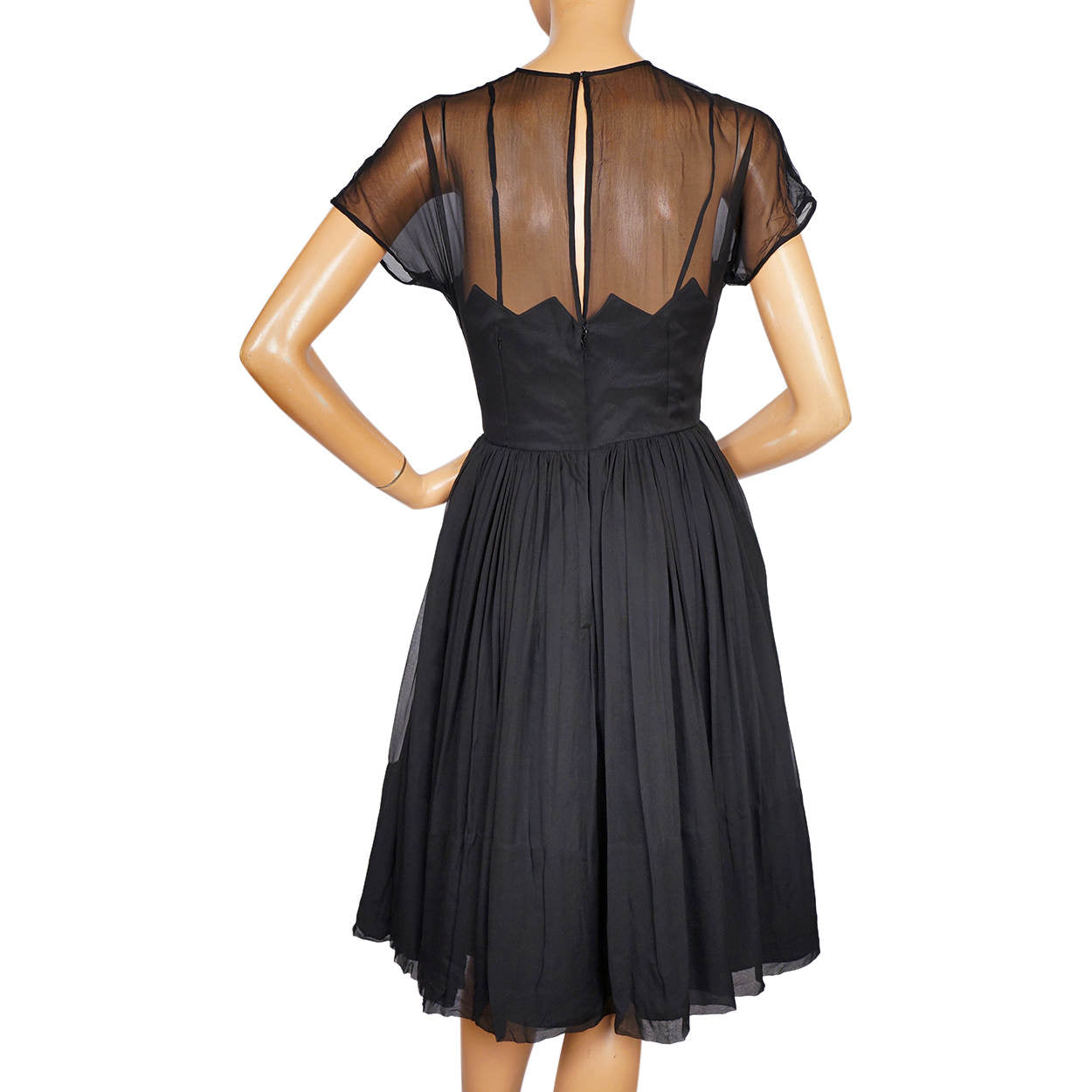 Vintage 1960s Black Chiffon Cocktail Dress Carol Robins XS Poppy's Vintage Clothing Vintage 1960s Black Chiffon Cocktail Dress Carol Robins XS Poppy's Vintage Clothing