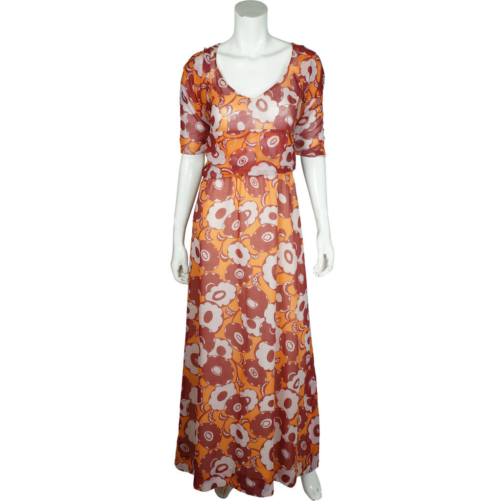 Vintage 70s Carven Paris Maxi Dress