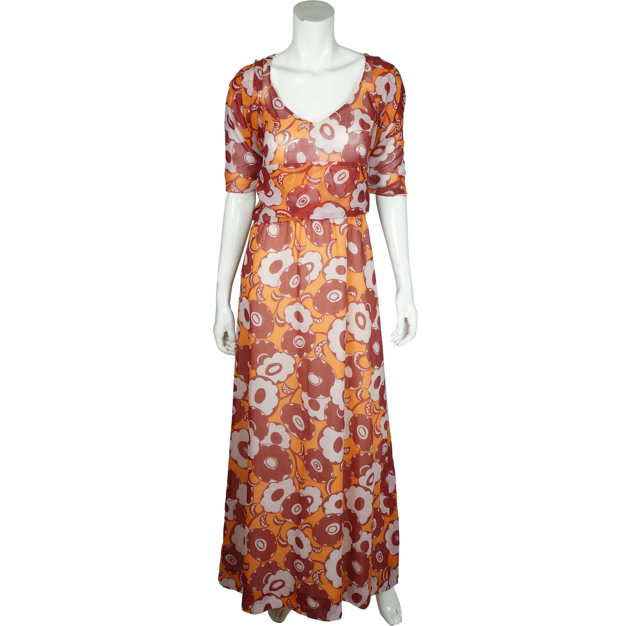 Vintage 70s Carven Paris Maxi Dress