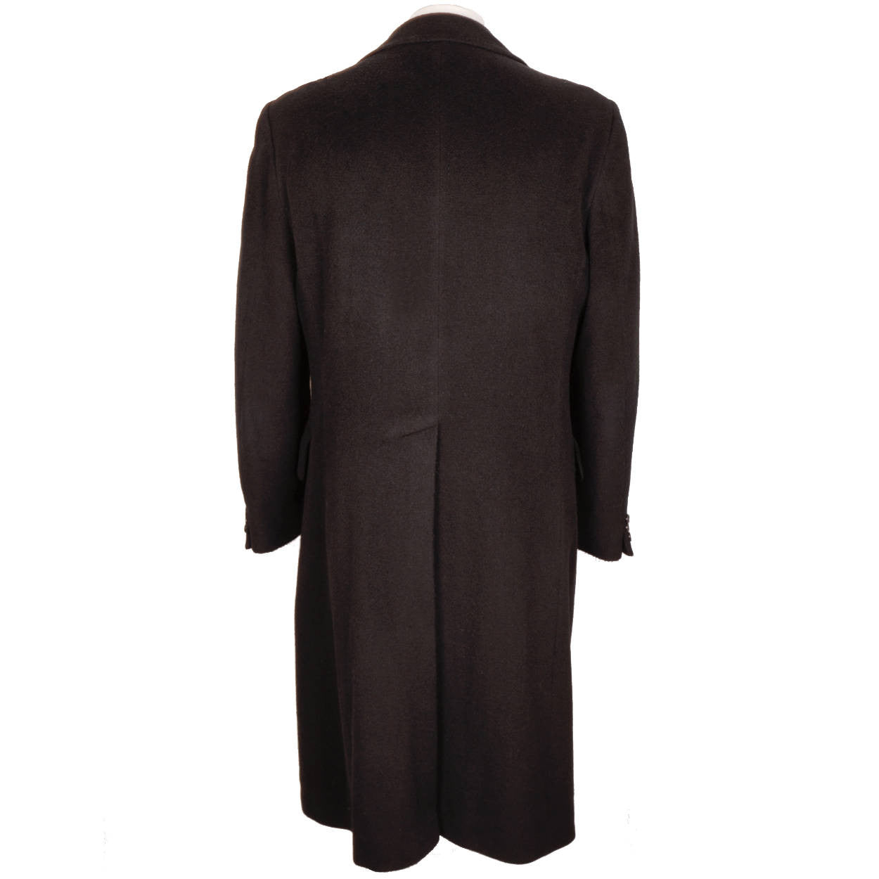Vintage Mens Cashmere Coat Navy Blue Overcoat 1980s Made in Belgium Size M - Poppy's Vintage Clothing