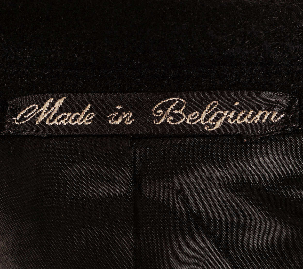 Vintage Mens Cashmere Coat Navy Blue Overcoat 1980s Made in Belgium Size M - Poppy's Vintage Clothing