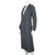 Vintage 1930s Day Dress Navy Blue with White Polka Dots Casually Young Size L XL - Poppy's Vintage Clothing