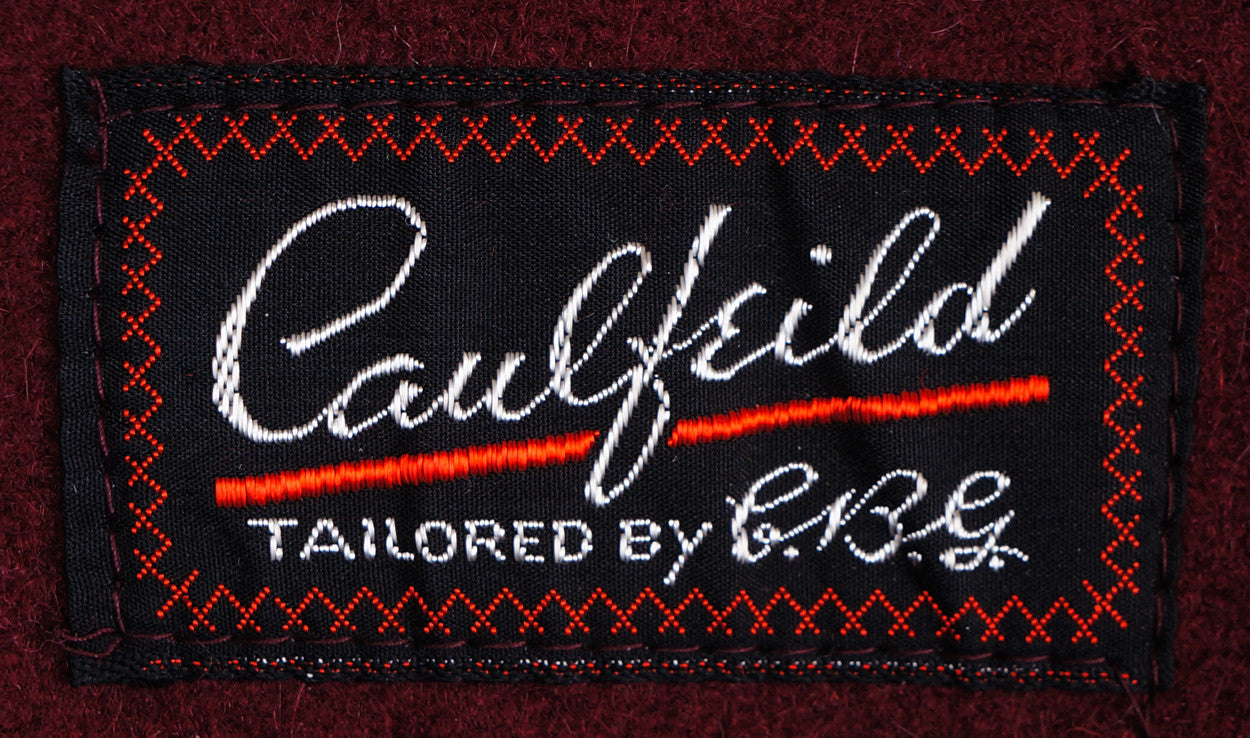 Vintage 1940s Smoking Jacket Tartan & Maroon Wool by Caulfeild Size S - Poppy's Vintage Clothing
