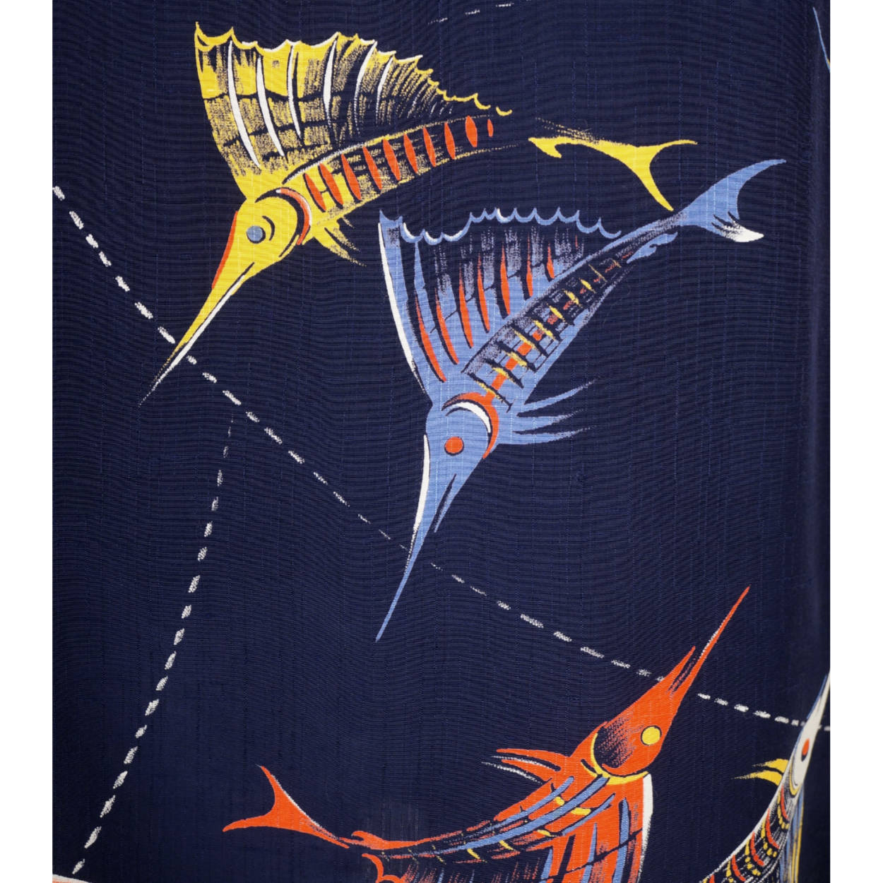 Vintage 1940s 50s Florida Rayon Beach Shirt by Ceeb of Miami Marlin Fish Print - Poppy's Vintage Clothing