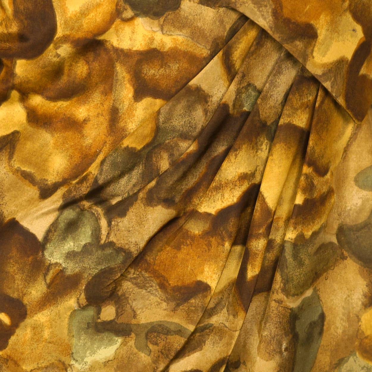 Vintage Ceil Chapman Wiggle Dress Abstract Leaf Pattern Printed Silk 1950s Sz M - Poppy's Vintage Clothing