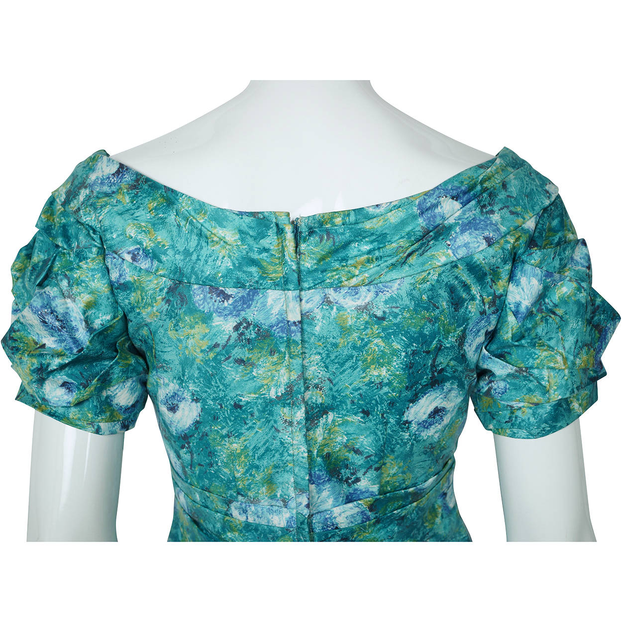 Vintage Ceil Chapman Wiggle Dress Floral Printed Cotton 1950s Size M - Poppy's Vintage Clothing
