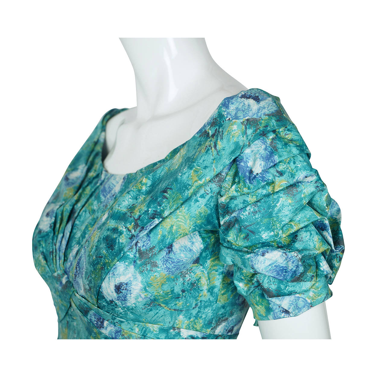 Vintage Ceil Chapman Wiggle Dress Floral Printed Cotton 1950s Size M - Poppy's Vintage Clothing