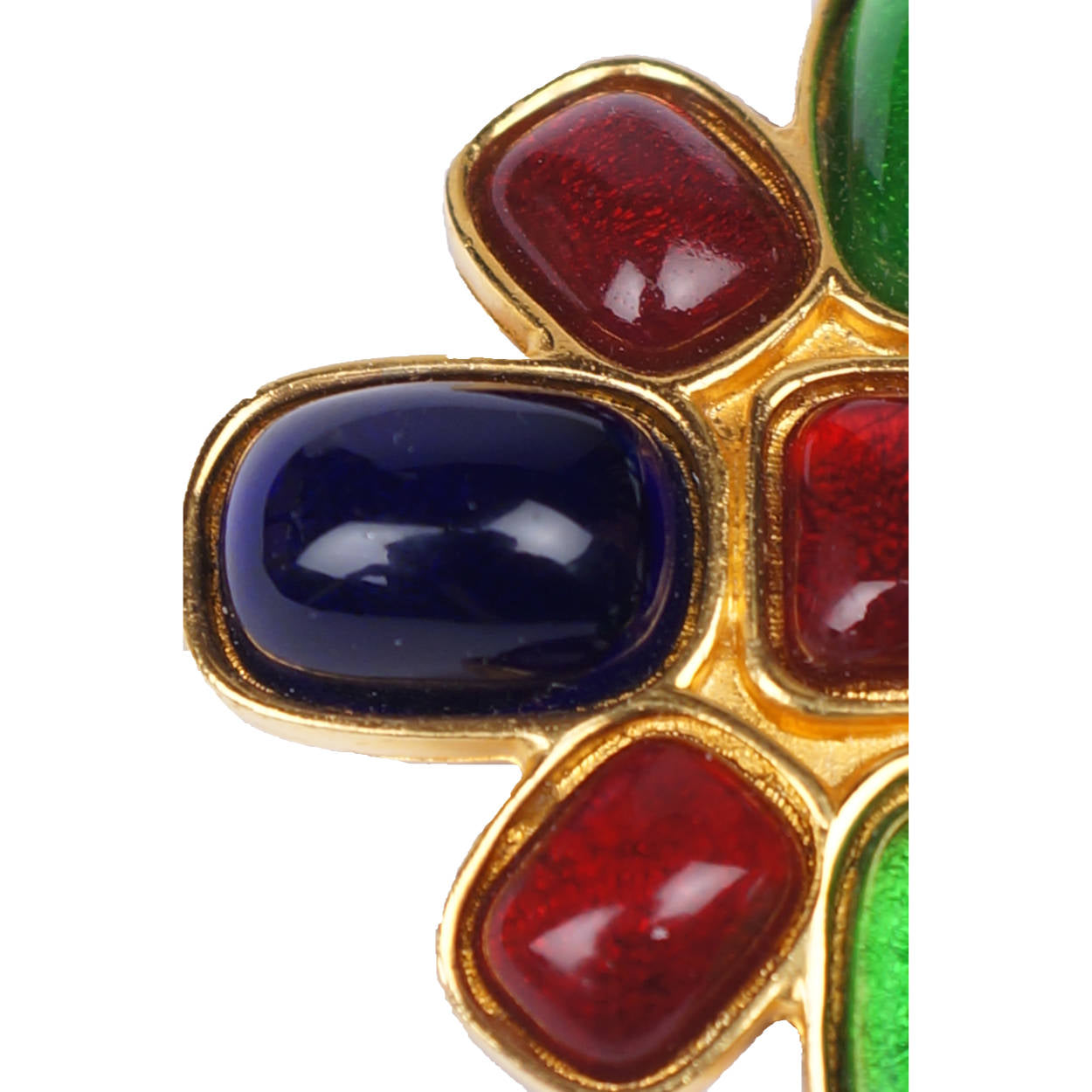 Vintage Celine Paris Brooch Gripoix Pate de Verre Stones - Poppy's Vintage Clothing