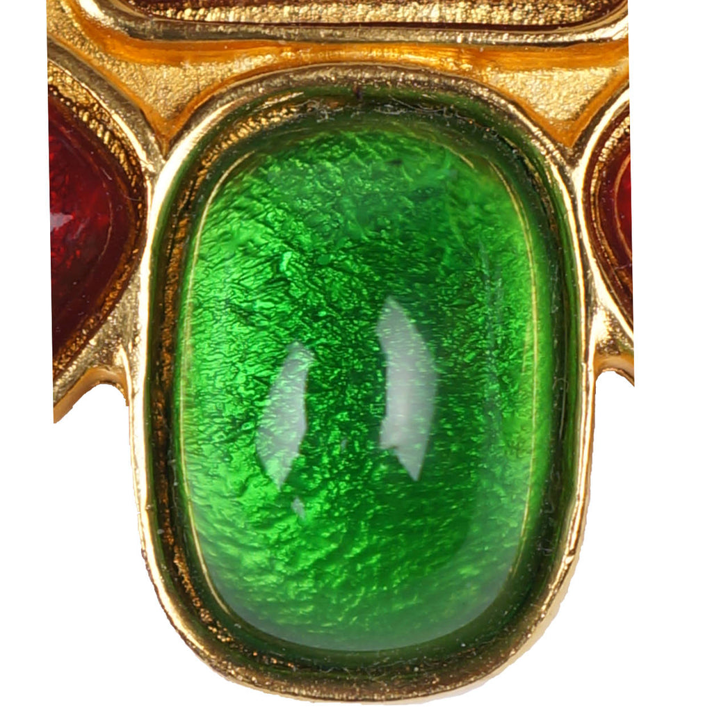 Vintage Celine Paris Brooch Gripoix Pate de Verre Stones - Poppy's Vintage Clothing