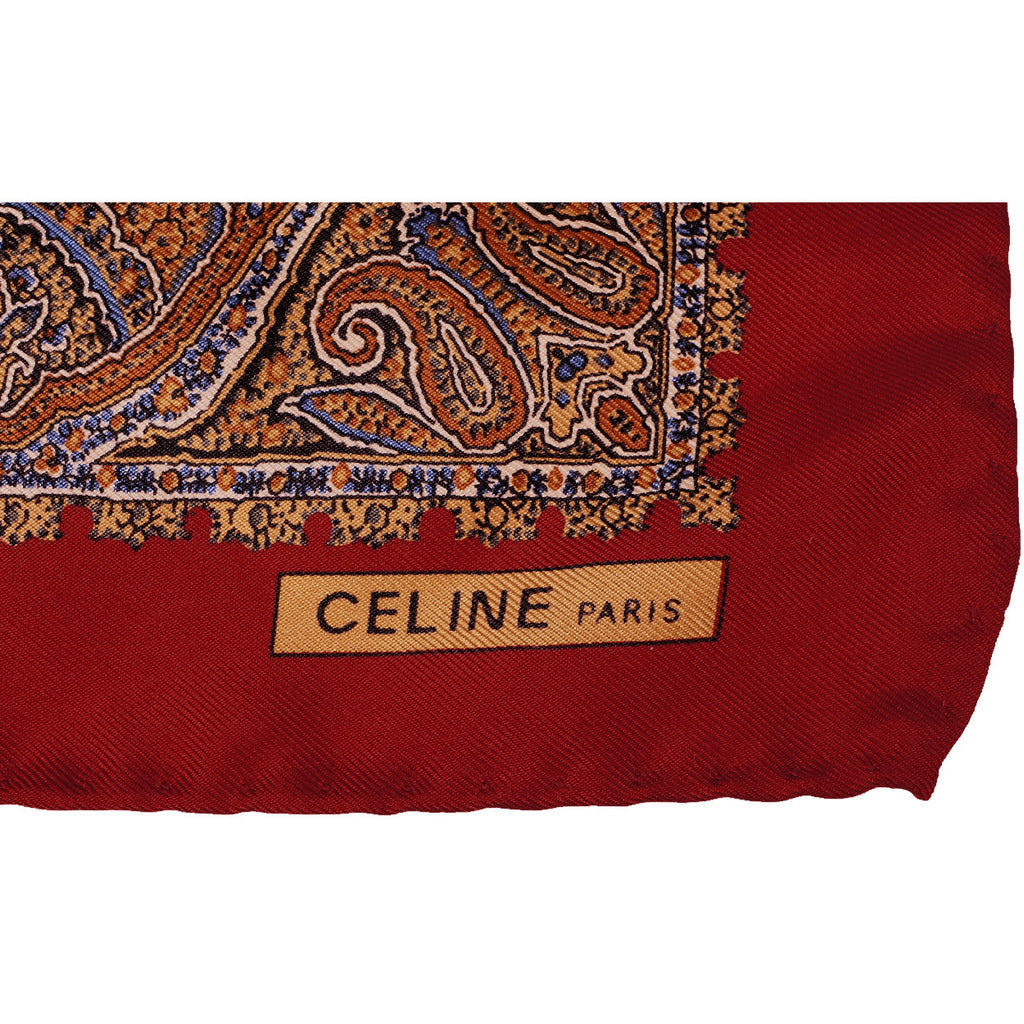 Vintage Celine Paris Silk Pocket Scarf Square Gavroche Pochette 17 Inch - Poppy's Vintage Clothing