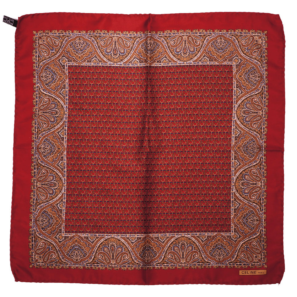 Vintage Celine Paris Silk Pocket Scarf Square Gavroche Pochette 17 Inch - Poppy's Vintage Clothing