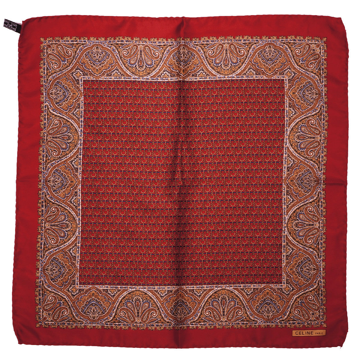 Vintage Celine Paris Silk Pocket Scarf Square Gavroche Pochette 17 Inch - Poppy's Vintage Clothing