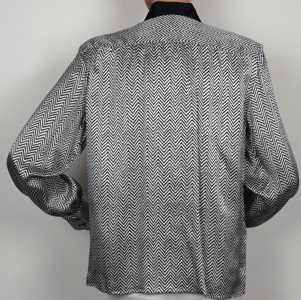 1980s Vintage Blouse by Celine Paris - Silk Zig Zag Pattern - Poppy's Vintage Clothing