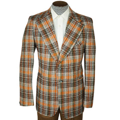 Vintage Plaid Jacket Sport Coat Blazer Herb Tarlek WKRP Sz M - Poppy's Vintage Clothing