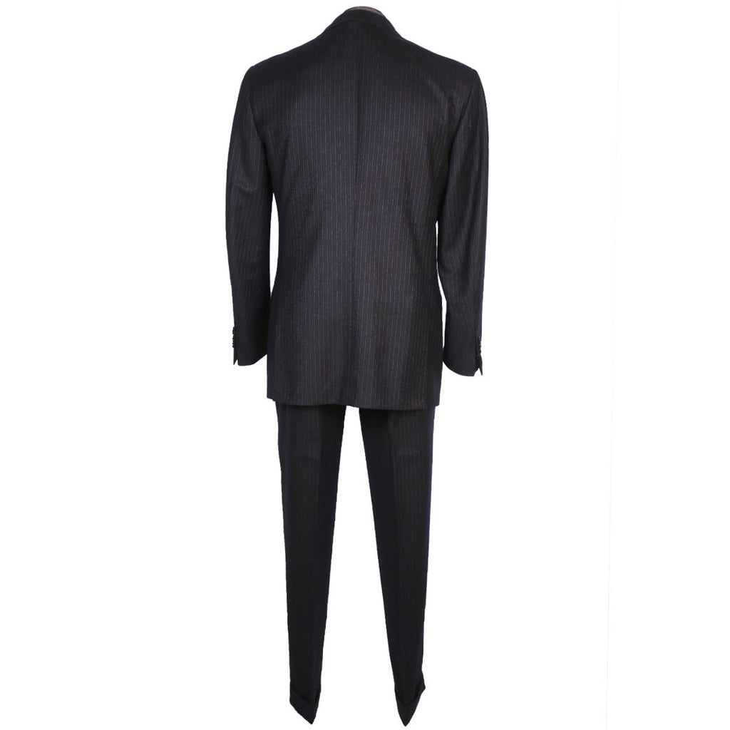 Cesare Attolini Napoli Mens Suit Wool Pinstripe Fine Italian Tailoring Size M 40 - Poppy's Vintage Clothing