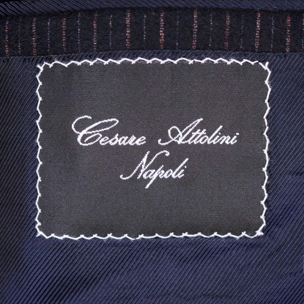 Cesare Attolini Napoli Mens Suit Wool Pinstripe Fine Italian Tailoring Size M 40 - Poppy's Vintage Clothing
