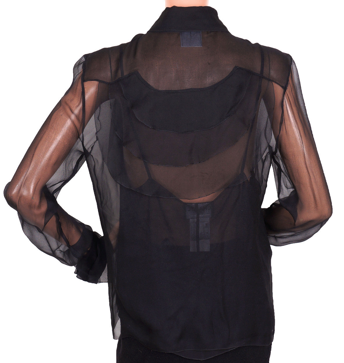 Chanel Paris 2002 Silk Chiffon Blouse with Camisole Size 42 - Poppy's Vintage Clothing