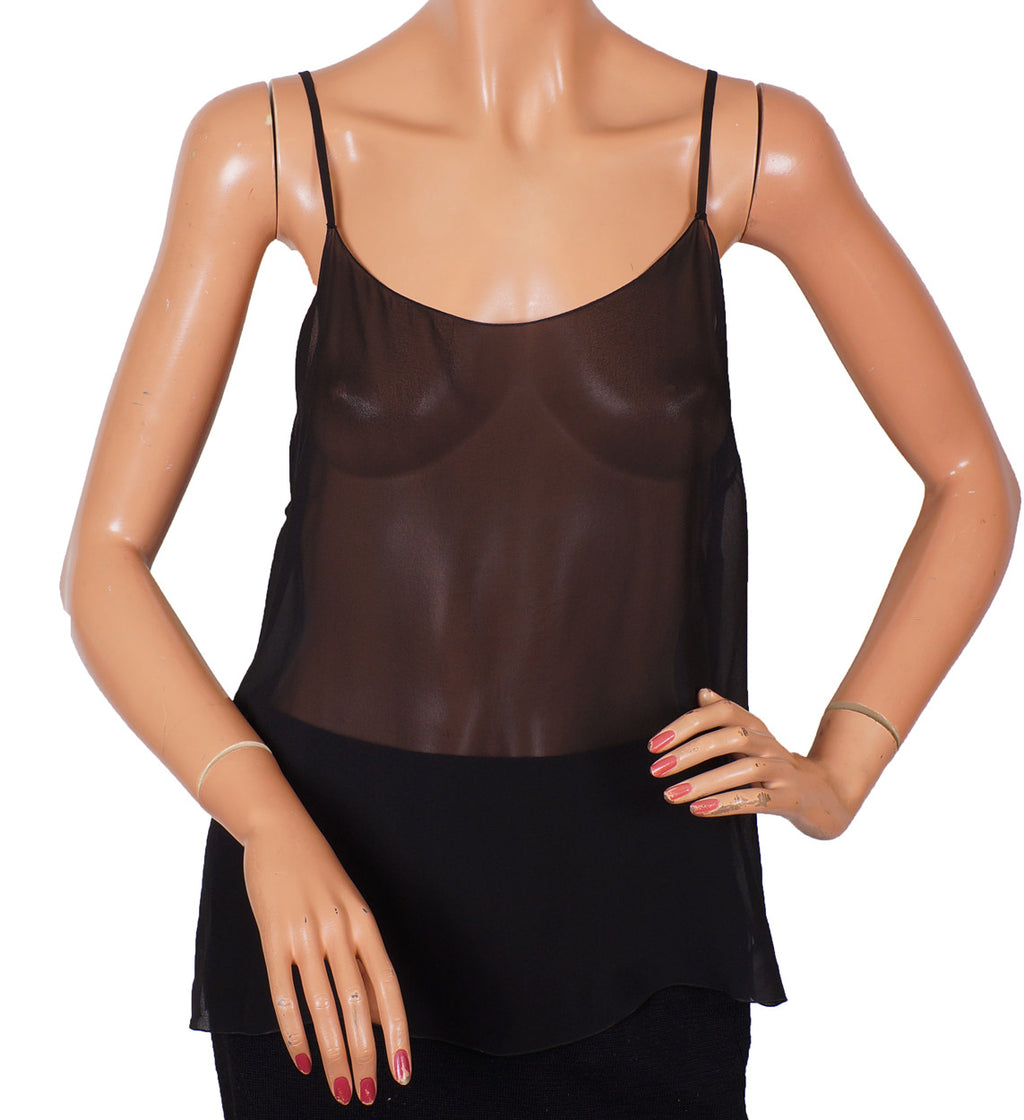Chanel Paris 2002 Silk Chiffon Blouse with Camisole Size 42 - Poppy's Vintage Clothing