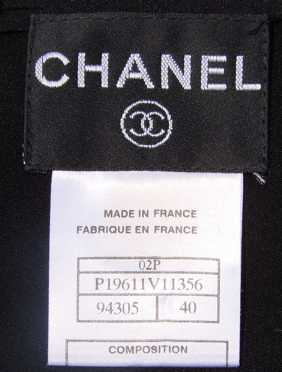 Chanel Paris Pants and Blouse Ensemble - Spring 2002 in Black Silk - Poppy's Vintage Clothing