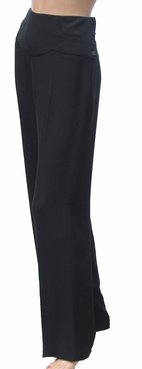 Chanel Paris Pants and Blouse Ensemble - Spring 2002 in Black Silk - Poppy's Vintage Clothing