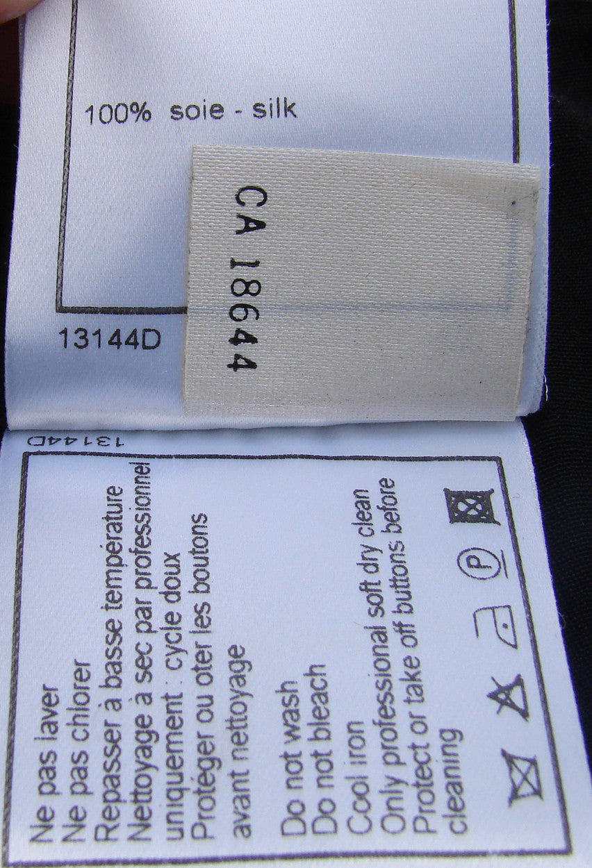 Chanel Paris Pants and Blouse Ensemble - Spring 2002 in Black Silk - Poppy's Vintage Clothing