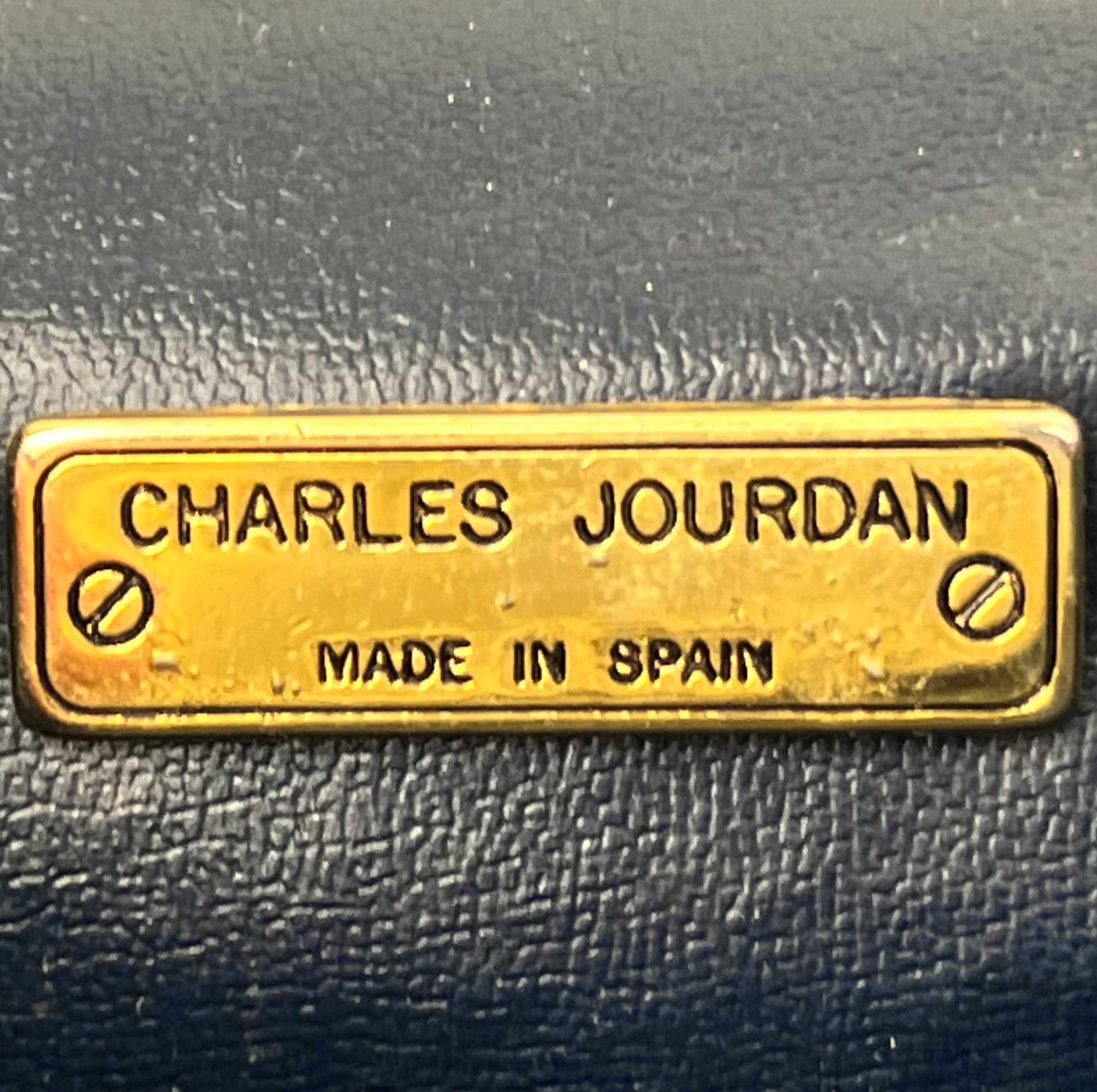 Vintage Charles Jourdan 1980s Shoulder Bag Navy Blue Purse