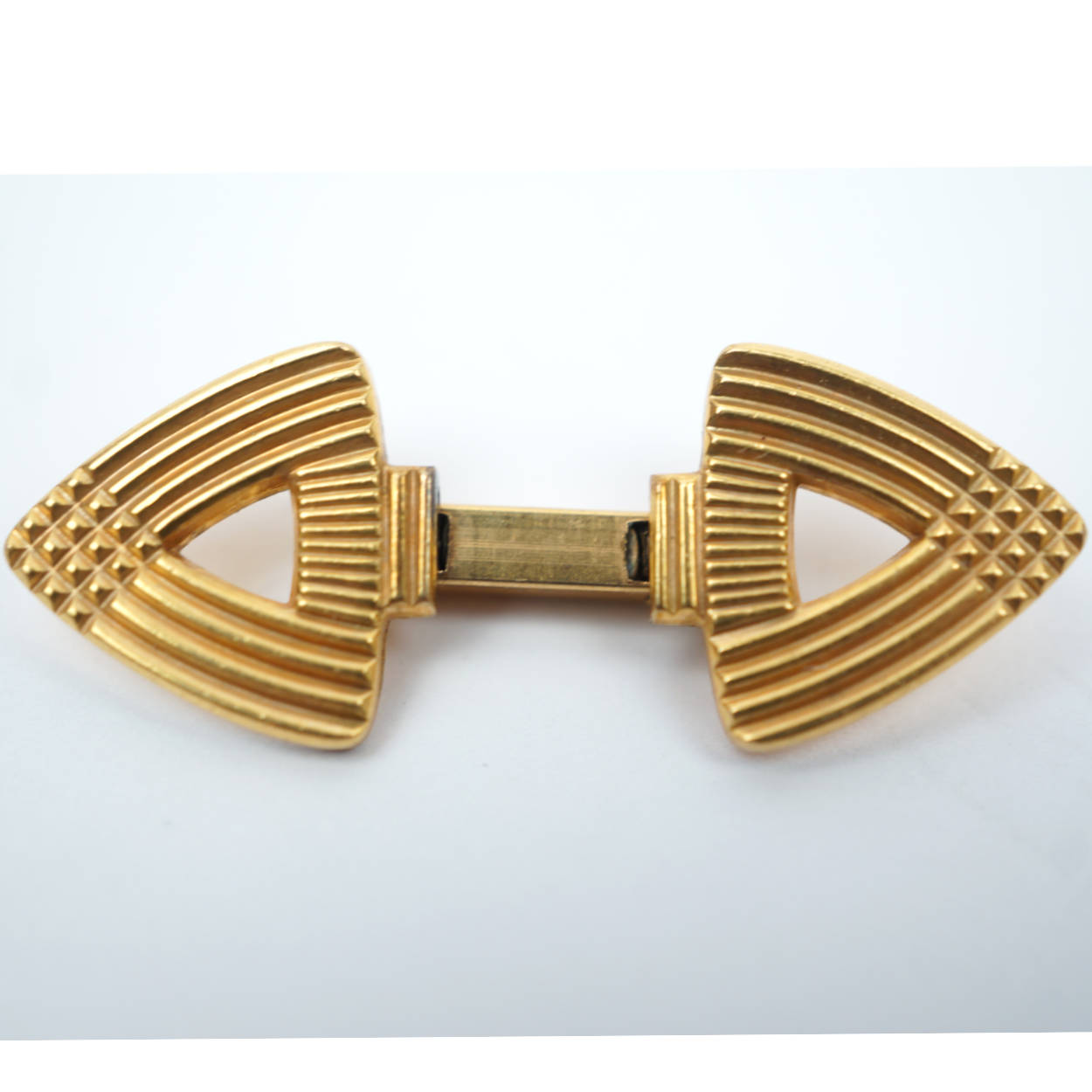 French Art Deco Cufflinks Gold Plated Charles Murat - Poppy's Vintage Clothing