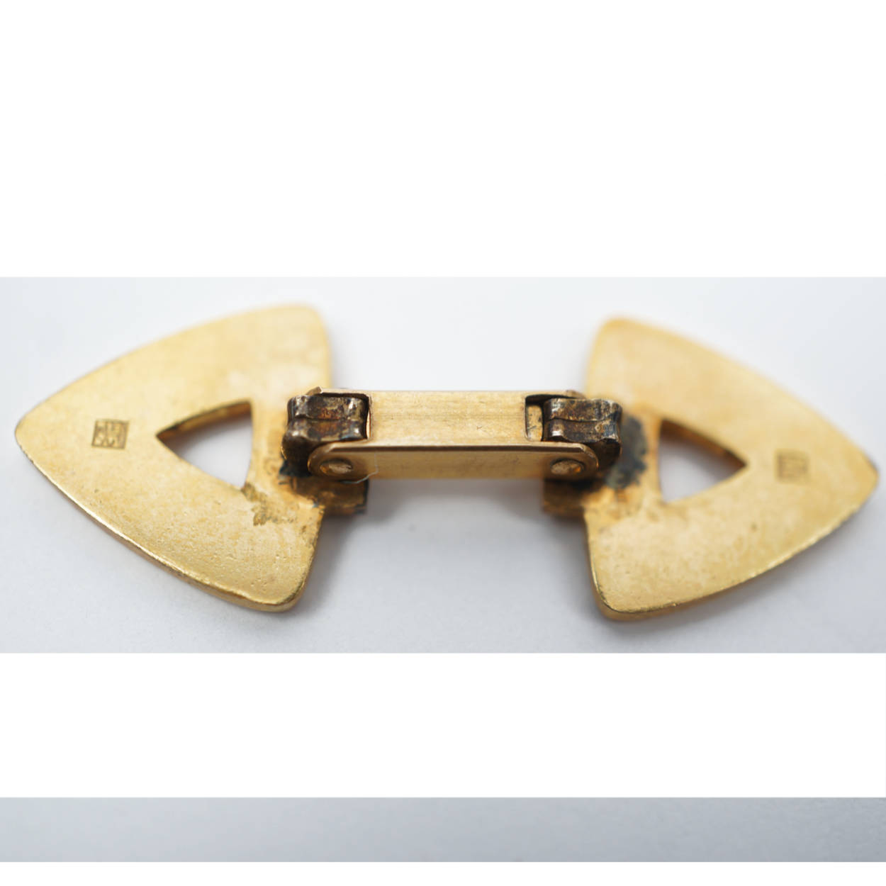 French Art Deco Cufflinks Gold Plated Charles Murat - Poppy's Vintage Clothing