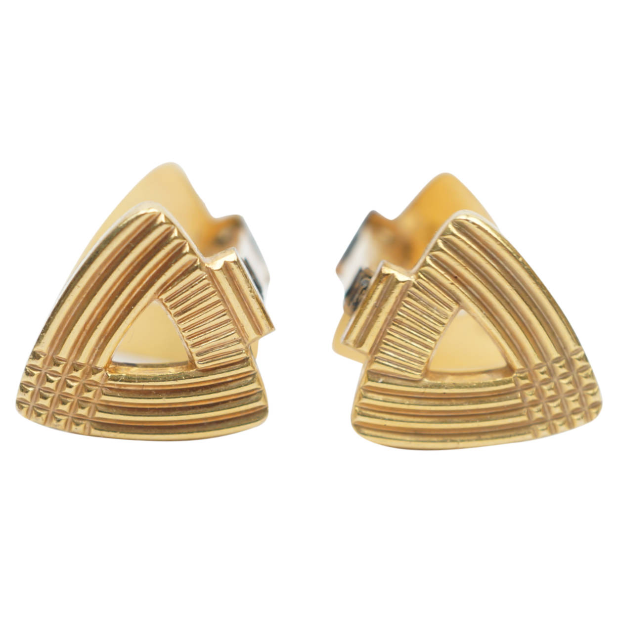 French Art Deco Cufflinks Gold Plated Charles Murat - Poppy's Vintage Clothing