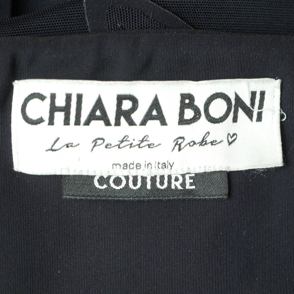 Chiara Boni Dress La Petite Robe Couture Black with Leaf Applique Size M L - Poppy's Vintage Clothing