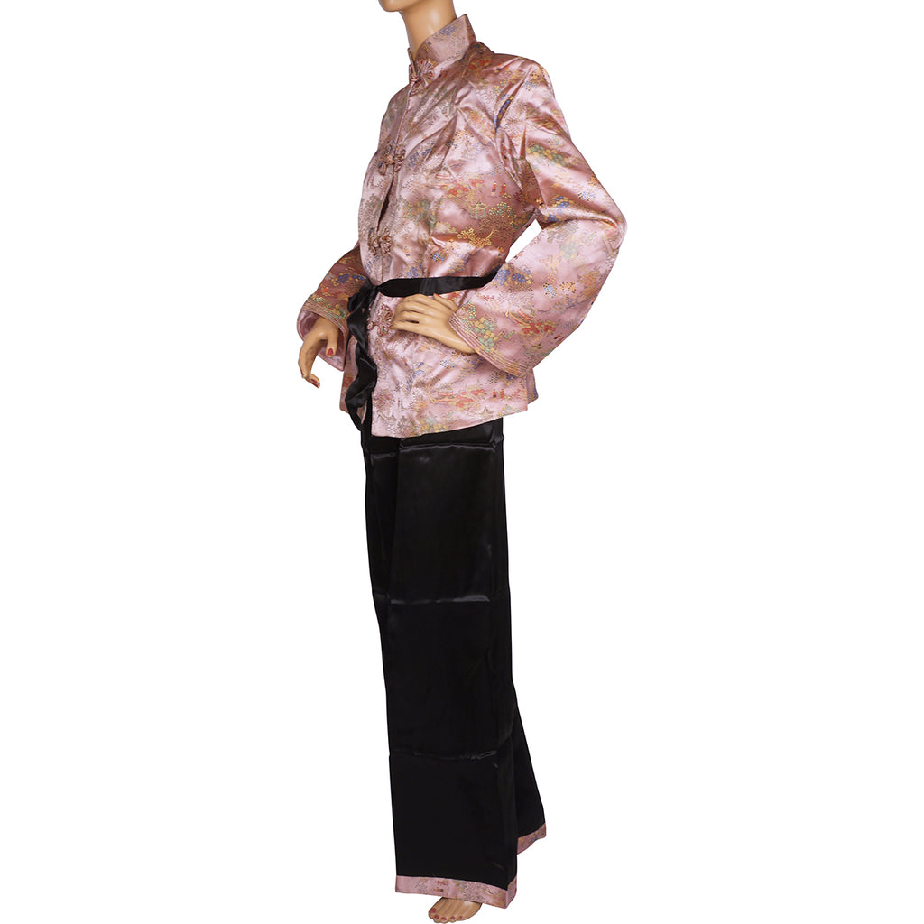 Vintage 1940s Hostess Pyjamas NOS Asian Pattern Lounging Pajamas Size L 42 - Poppy's Vintage Clothing