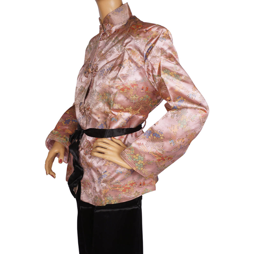 Vintage 1940s Hostess Pyjamas NOS Asian Pattern Lounging Pajamas Size L 42 - Poppy's Vintage Clothing