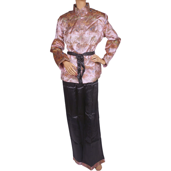 Vintage 1940s Hostess Pyjamas NOS Asian Pattern Lounging Pajamas Size L 42 - Poppy's Vintage Clothing