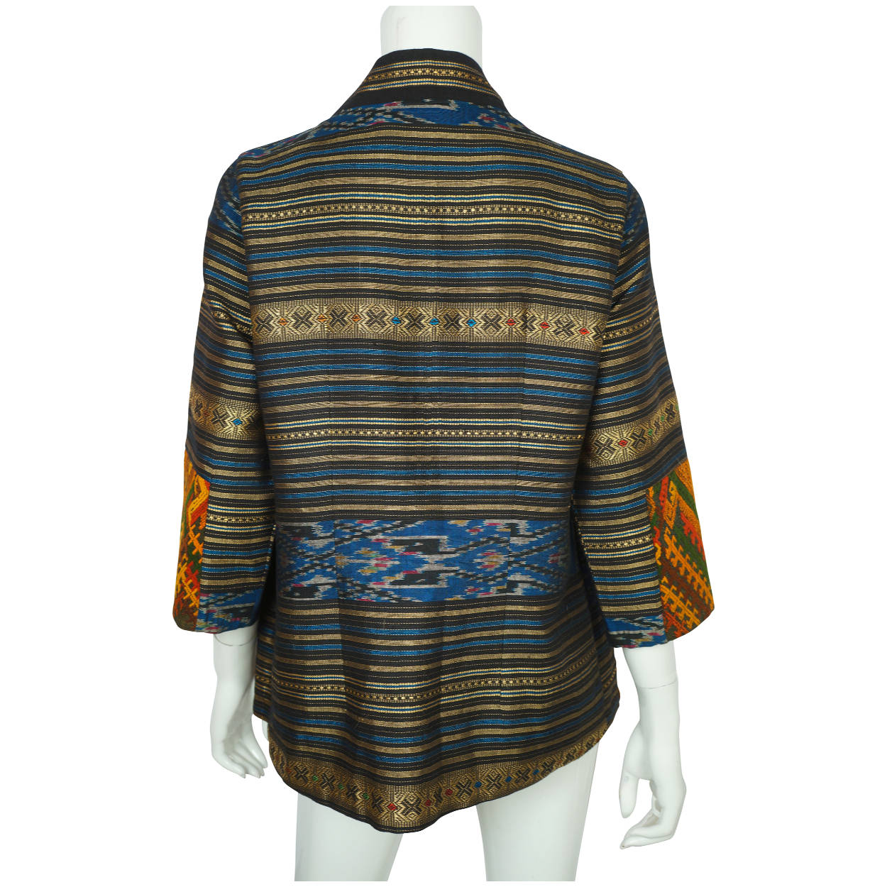 Vintage Thai Silk Jacket with Embroidery &amp; Coin Buttons - Poppy's Vintage Clothing