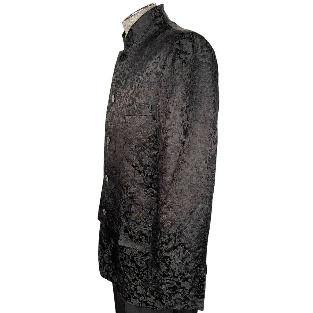Vintage Asian 1960s Brocade Dinner Jacket Mandarin Collar Sz L