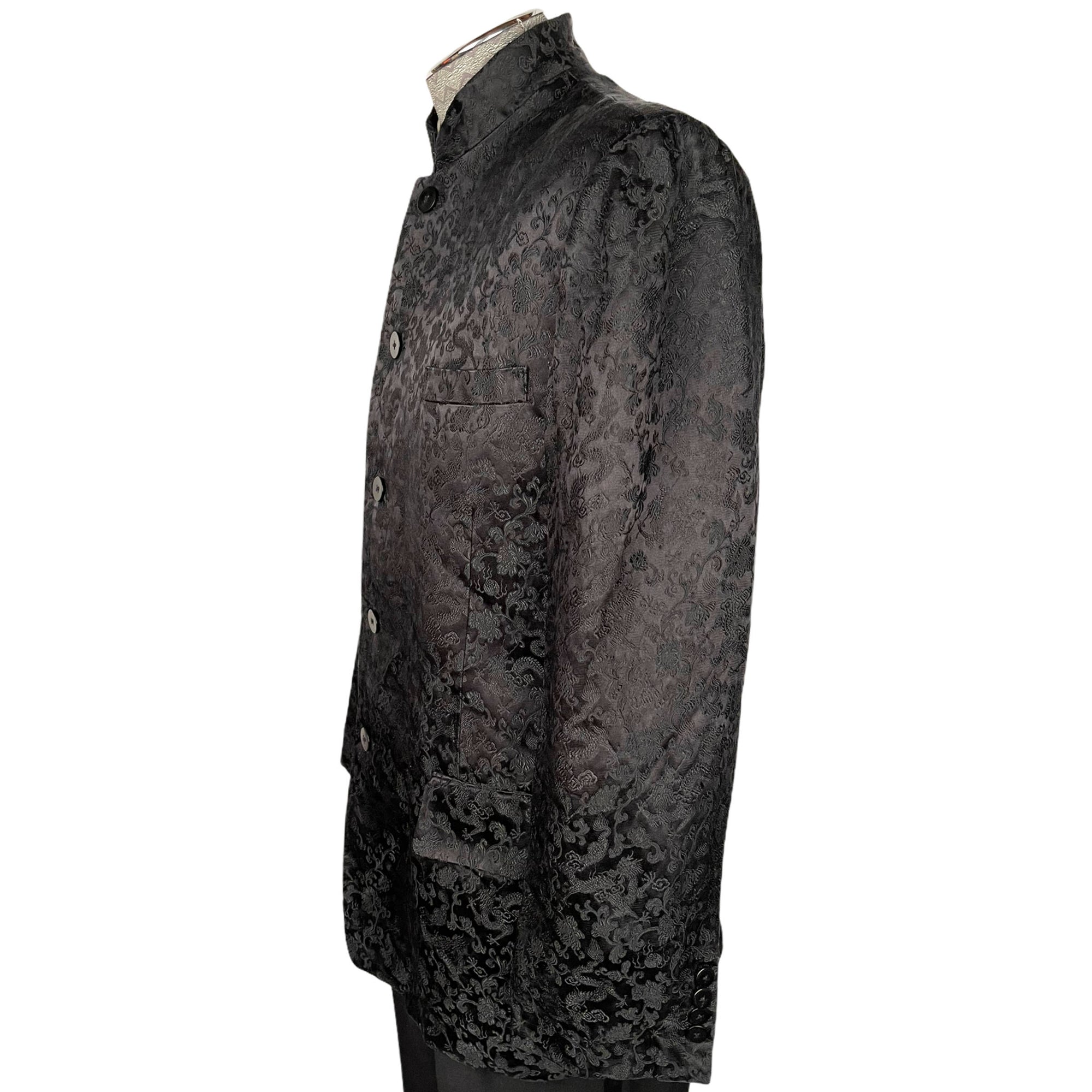 Vintage Asian 1960s Brocade Dinner Jacket Mandarin Collar Sz L